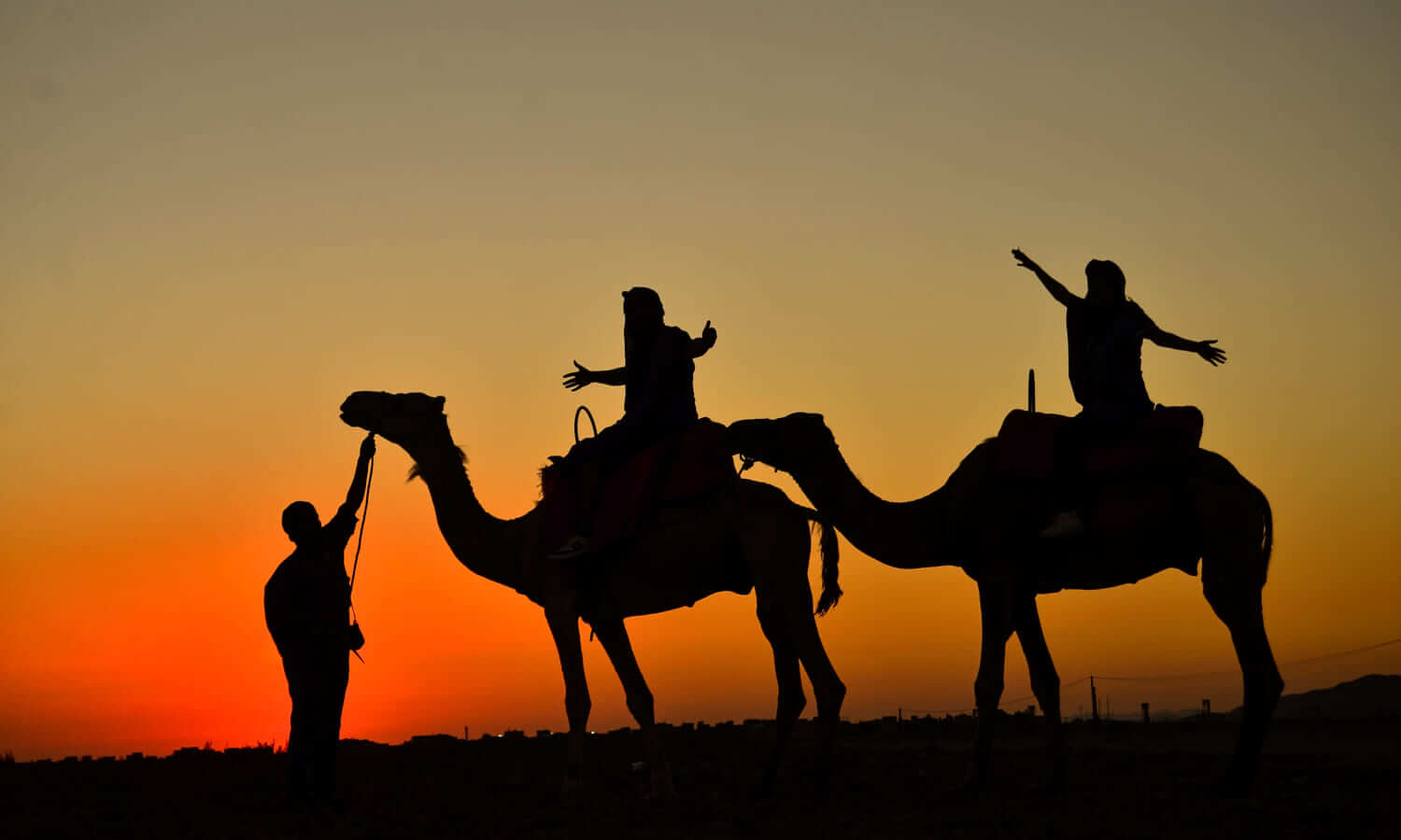 Camel ride at sunset - Unique experience in the Moroccan Sahara